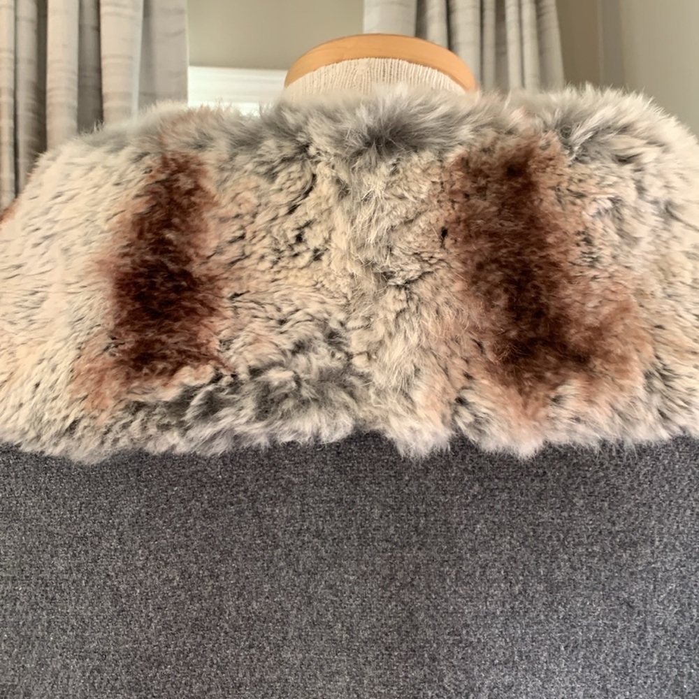 Crestmoor vintage grey winter coat with fur collar - Picture 5 of 8